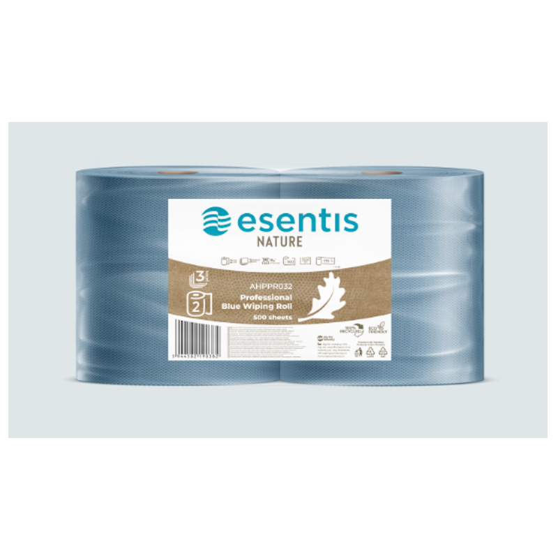 Rolă prosop industrial blue, 3 Straturi, 500 foi - AHPPR032