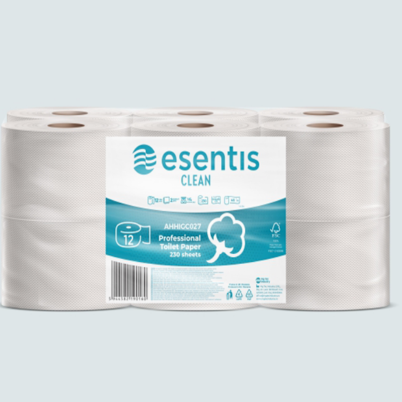 Hârtie mini-jumbo Esentis 100 m, 2 straturi, Celuloză 100%